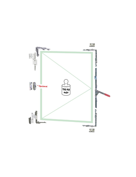 Kit OB C16 DH CV Seguridad Doble Angulo Bisagra Canal 13MM