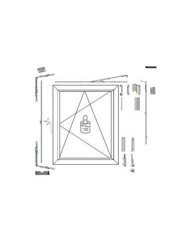 Kit OB PVC Hoja Activa Cota Variable Doble Angulo 9 mm Blanco 9016