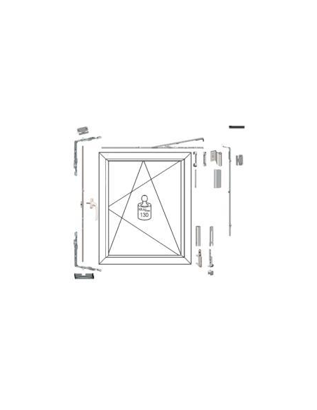 Kit OB PVC Hoja Activa Cota Variable Doble Angulo 9 mm Blanco 9016