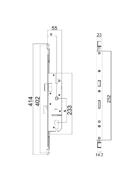 CERRADURA 1P ALUMINIO CON CONEXIONES 92/35