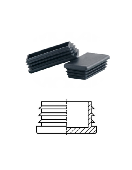 Contera int.rect.20x70 Negro Estriada