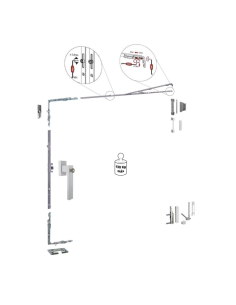 Compás Oscilobatiente Apertura Lógica 595–800 mm | Hausen P1113 | PVC y Aluminio 2