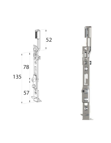 Terminal Recto Inferior P1302 | Cremona Oscilobatiente PVC Hausen