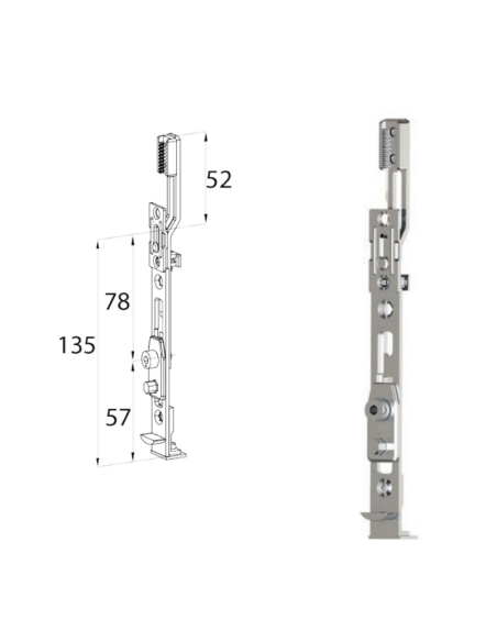 Terminal Recto Inferior P1302 | Cremona Oscilobatiente PVC Hausen