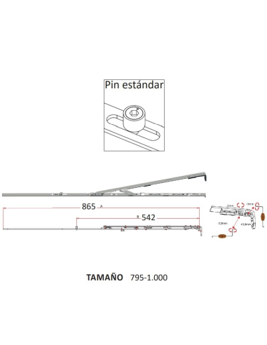 Compás OB STD 795–1000 | Sistema Oscilobatiente | Herraje Estándar Hausen