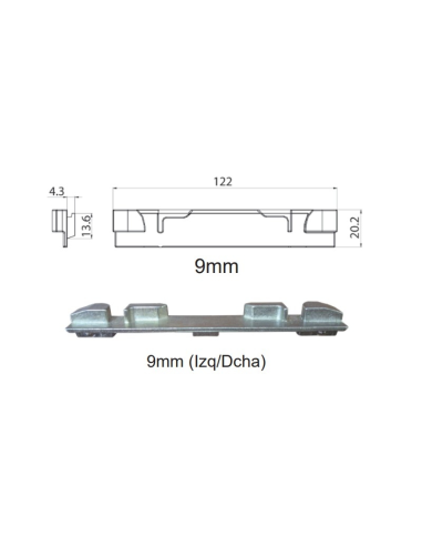 CERRADERO lateral para oscilo-batiente 9/13mm Izq/Dcha.