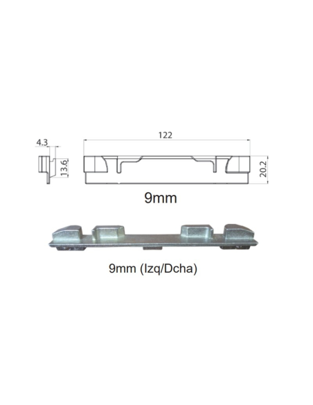CERRADERO lateral para oscilo-batiente 9/13mm Izq/Dcha.