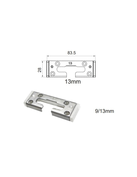 Cerradero Inferior de Seguridad O.B. 13 mm Negro P1726 | Punto de Cierre Reforzado para Ventanas PVC