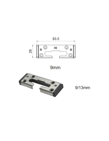 Cerradero Inferior de Seguridad O.B. 9 mm Negro P1725 | Punto de Cierre Reforzado para Ventanas PVC
