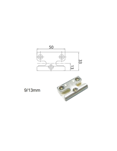 Cerradero de Seguridad 13 mm Blanco con Base P1753 | Punto de Cierre Reforzado para Ventanas PVC