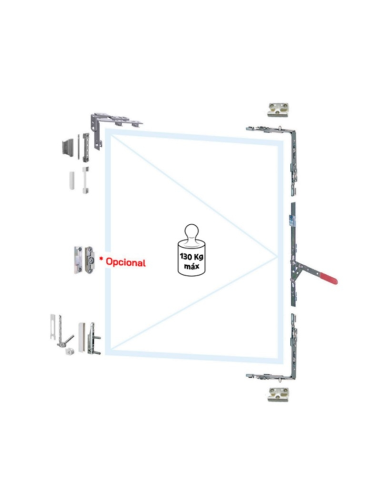 Pasador Palanca P1801 | Cota Variable 585‑1000 mm para Oscilobatiente PVC