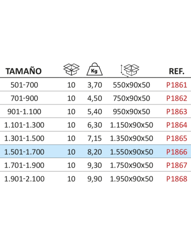 PASADOR PALANCA C.FIJA  1501-1700