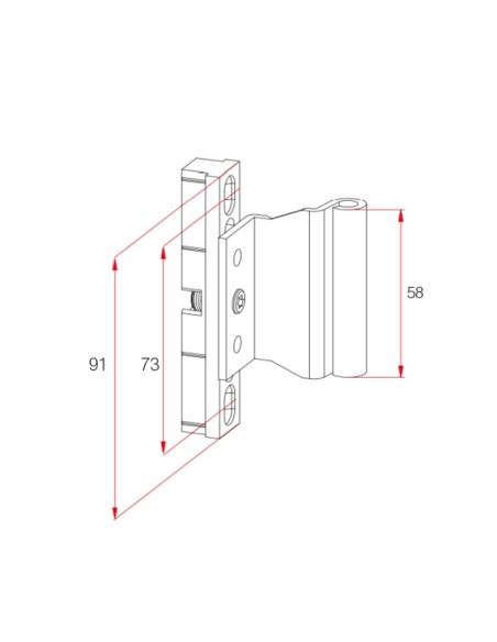Kit Bisagra Central Regulable P2102 | Atornillada PVC Oscilobatiente