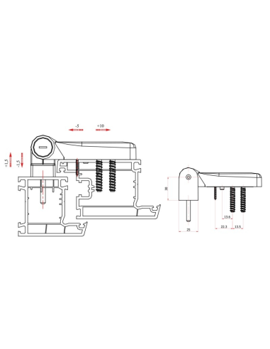 BISAGRA 3D PTA. 160KG A.INOX.KG MARRON 8019