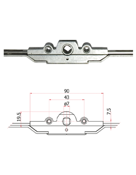CIERRE MULT. UNIV. 7,5 MM 1400 MM - 3 ZAMAK PIN CIERRE MULT. UNIV. 7,5 MM 1400 MM - 3 ZAMAK PIN