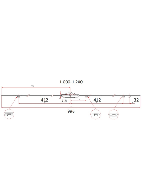 CIERRE MULT. UNIV. 7,5 MM 1400 MM - 3 ZAMAK PIN CIERRE MULT. UNIV. 7,5 MM 1400 MM - 3 ZAMAK PIN