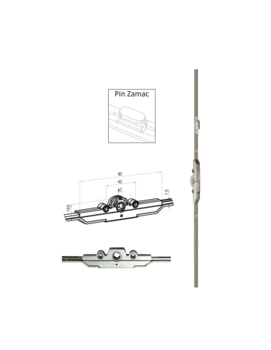 CIERRE MULT. UNIV. 7,5 MM 1400 MM - 3 ZAMAK PIN