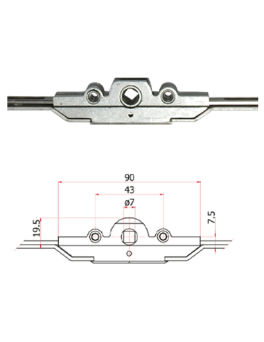 CIERRE MULT. UNIV. 7,5 MM 1600 MM - 3 ZAMAK PIN